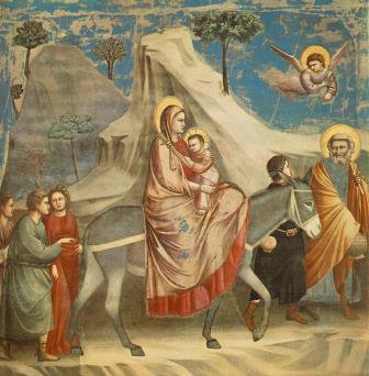 figurative painting Giotto Fuga para o Egito Pintura figurativa