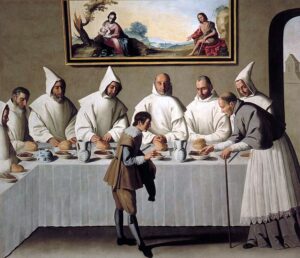 Painting in the Charterhouse of Nuestra Señora de las Cuevas in Seville by Francisco de Zurbarán.