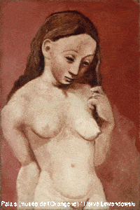 Pablo Picasso Nu sobre fundo vermelho
