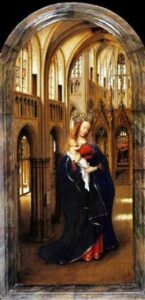 Madona in the church - oil painting by Jan van Eyck