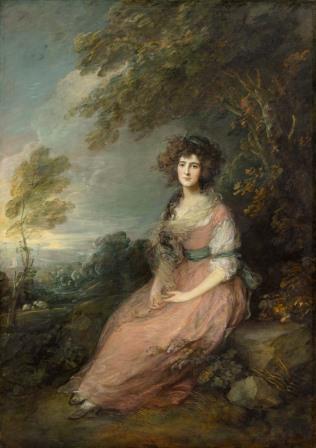 figurative painting Mrs. Richard Brinsley Sheridan, de Thomas Gainsborough (século XVIII)