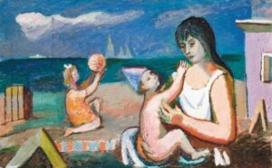 tiempos libres Roman Selsky, Mother with Child at Beach