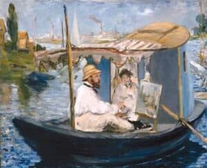 monet painting on his boat Edouard Manet