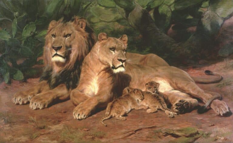Rosa Bonheur, The Lions At Home, 1881, private collection