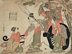 ukiyo e Episode of the fight between Michizane and Fujiwara, Kitagawa Utamaro, date unknown
