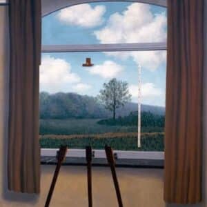 a window and a curtain by René Magritte