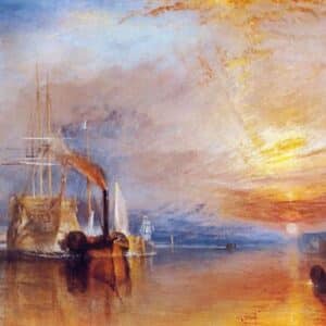 painting in orange and blue by William Turner