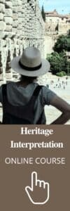 Heritage Interpretation - a tourist looking to ruines