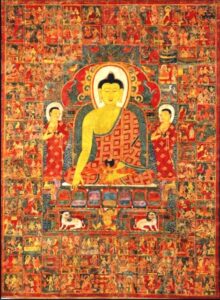 Buddha’s Thangka with the Hundred Jataka Tales. Tibet, 13th-14th centuries