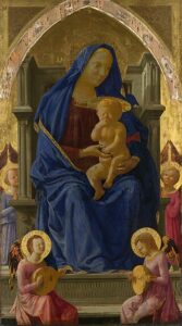 The blue robes of the Virgin Mary by Masaccio (1426) were painted ultramarine blue