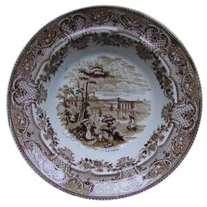 Staffordshire-made stoneware dish from the 1850s