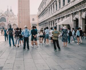 Group of tourists in Venice