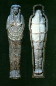 Egyptian mummy in a sarcophagus