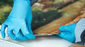 Conservation of a painting on canvas