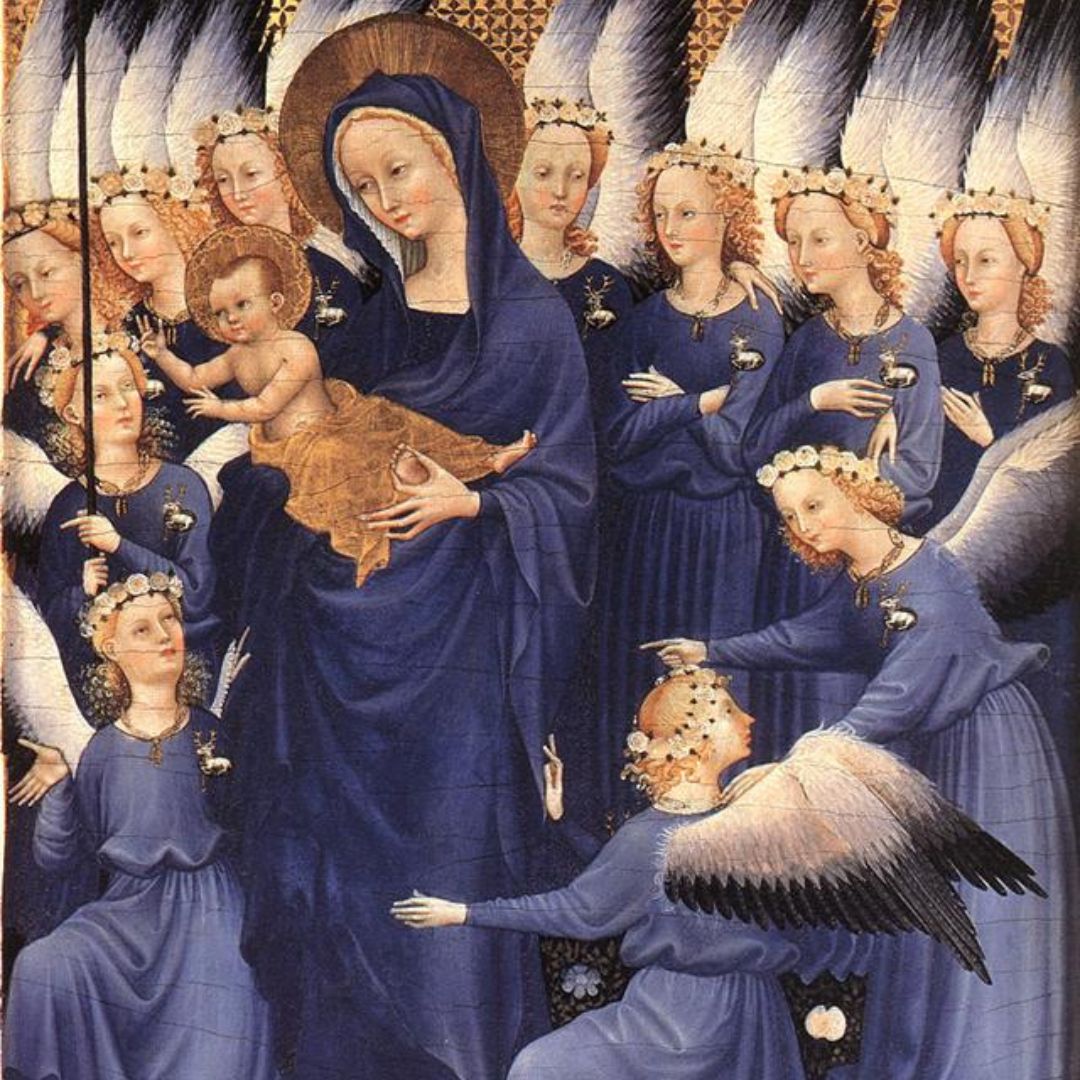 Angeks in blue - Middle ages painting