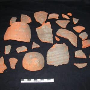 fragments of archaeological ceramics