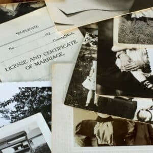 old family documents and photos