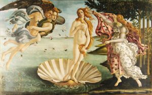 The birth of venus by Botticelli