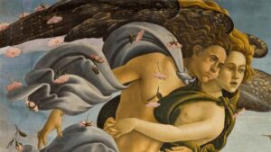 detail of the birth of venus by Botticelli